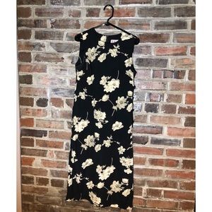 Vintage floral black dress